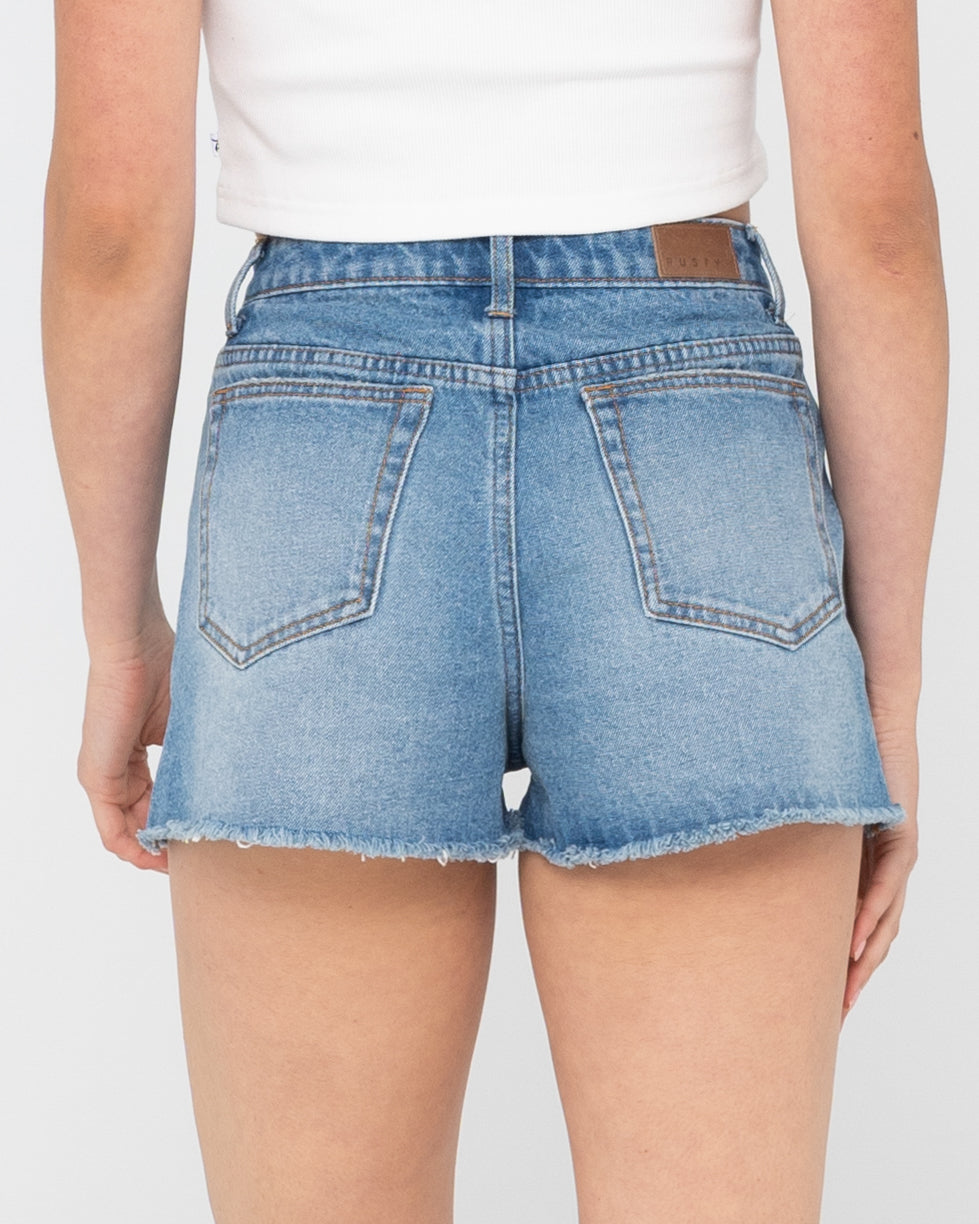 Rusty Penny Kick Flare Denim Short THREAD BLUE