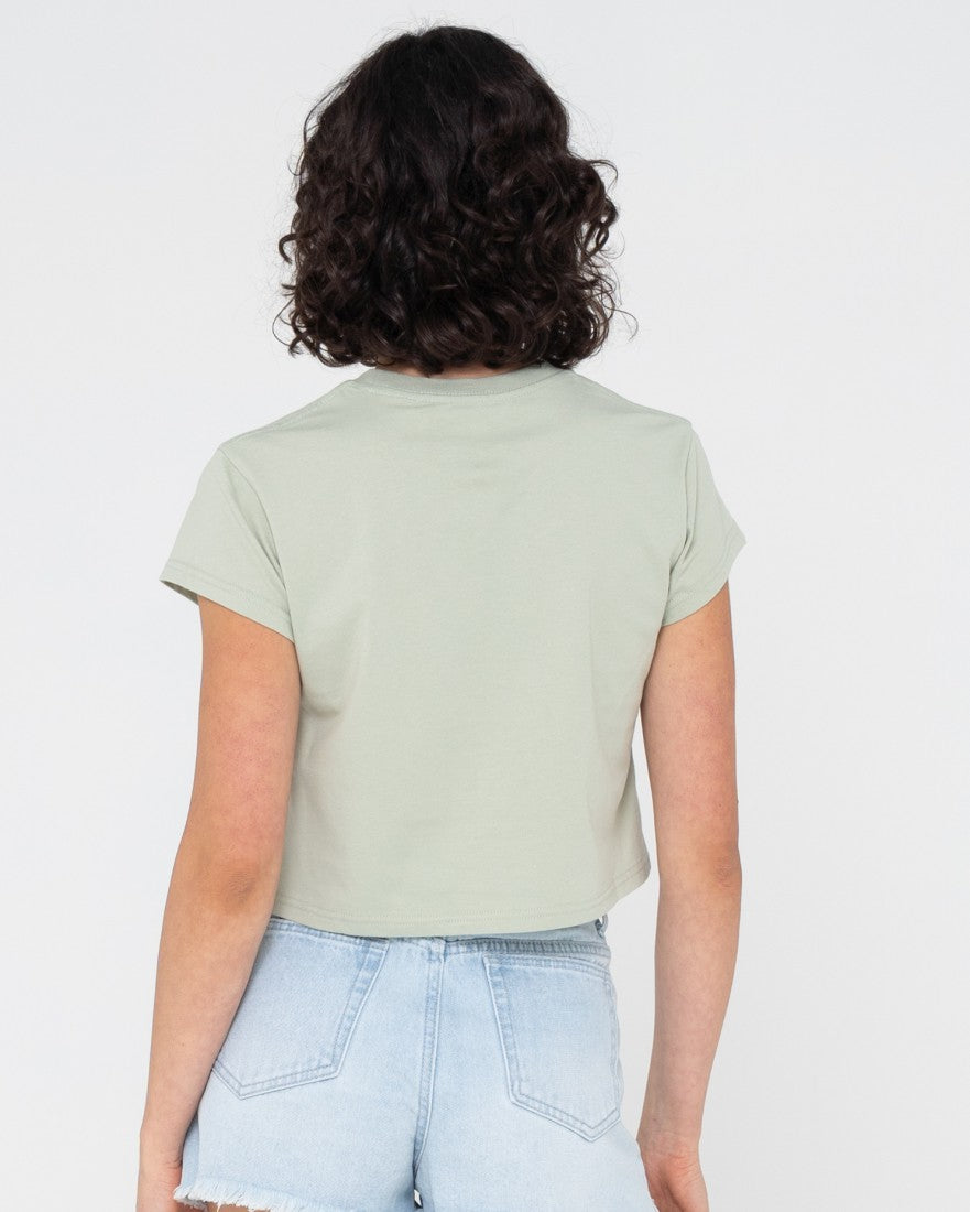 Rusty Rusty Palm Classic Slim Fit Crop Tee PASTEL JADE