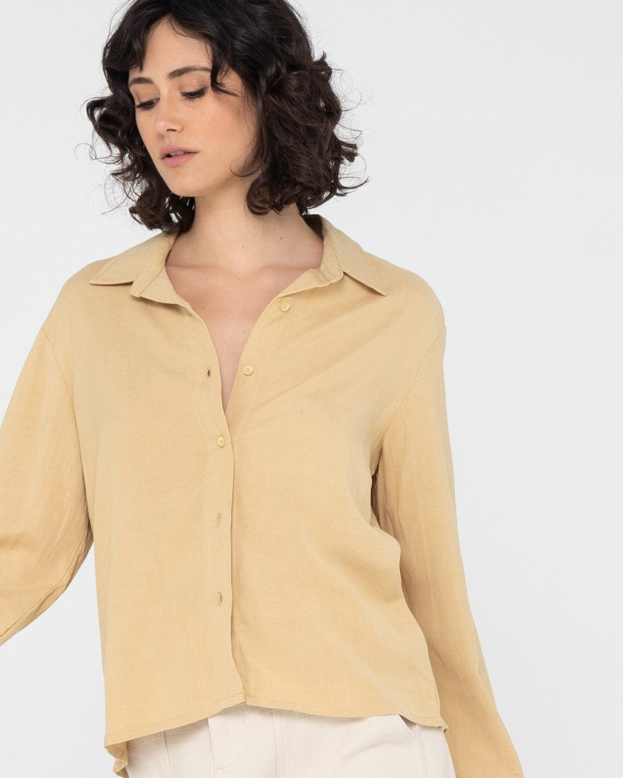 Rusty Saltwater Long Sleeve Shirt PASTEL YELLOW
