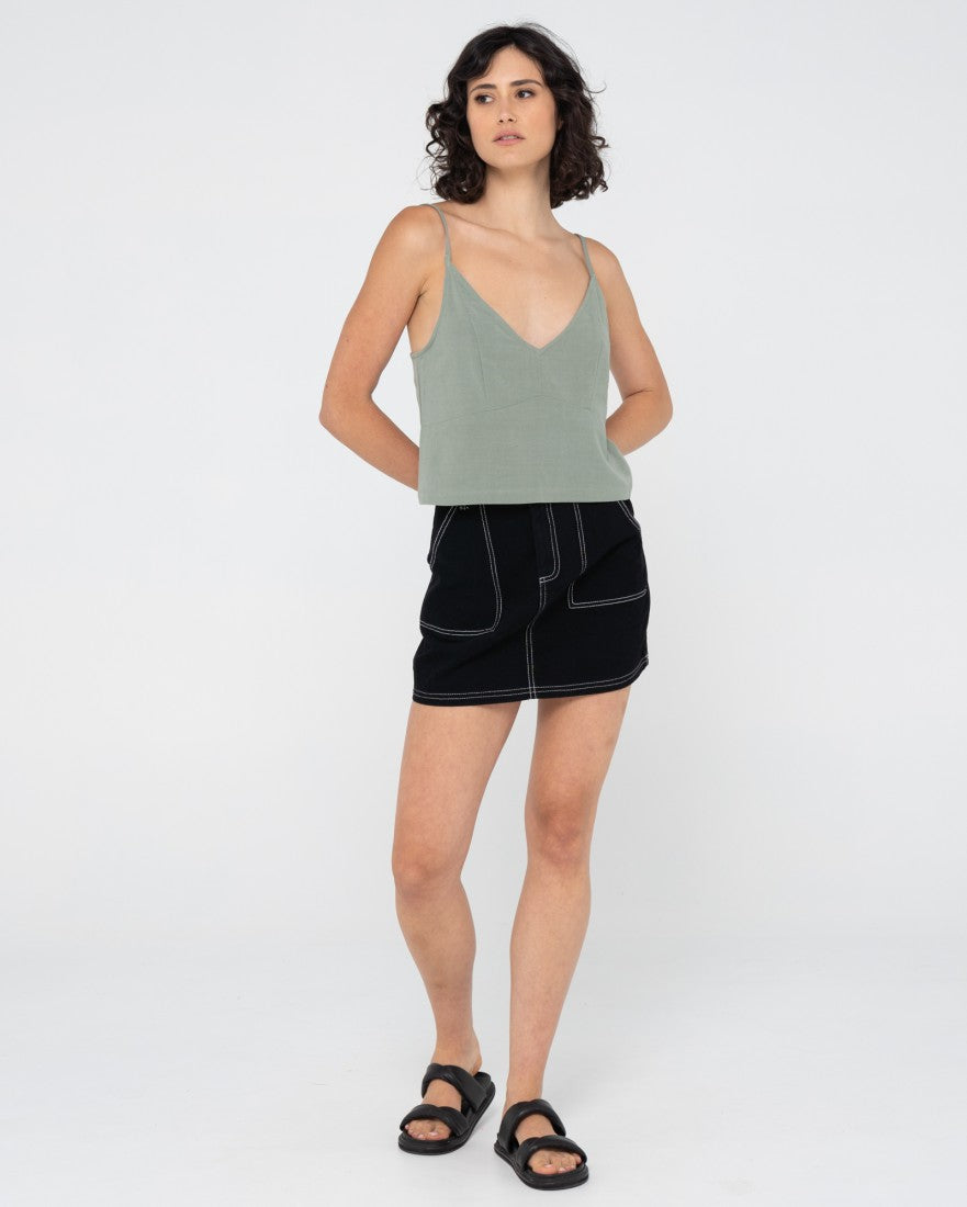 Rusty Saltwater Slip Cami DUSTY TEAL