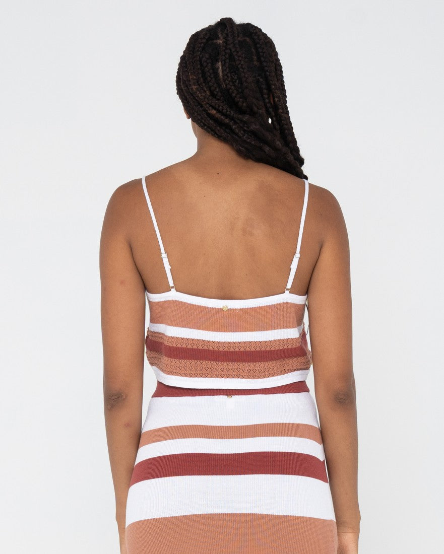 Rusty Sandbar Knitted Crop Top COCOA BROWN