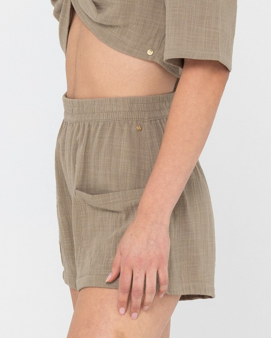Rusty Somewhere Elastic Waist Short OLIVE