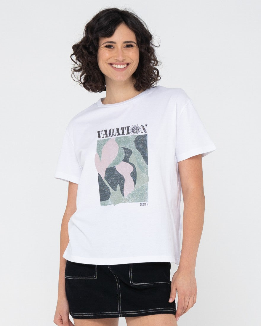 Rusty Vacation Relaxed Fit Tee WHITE