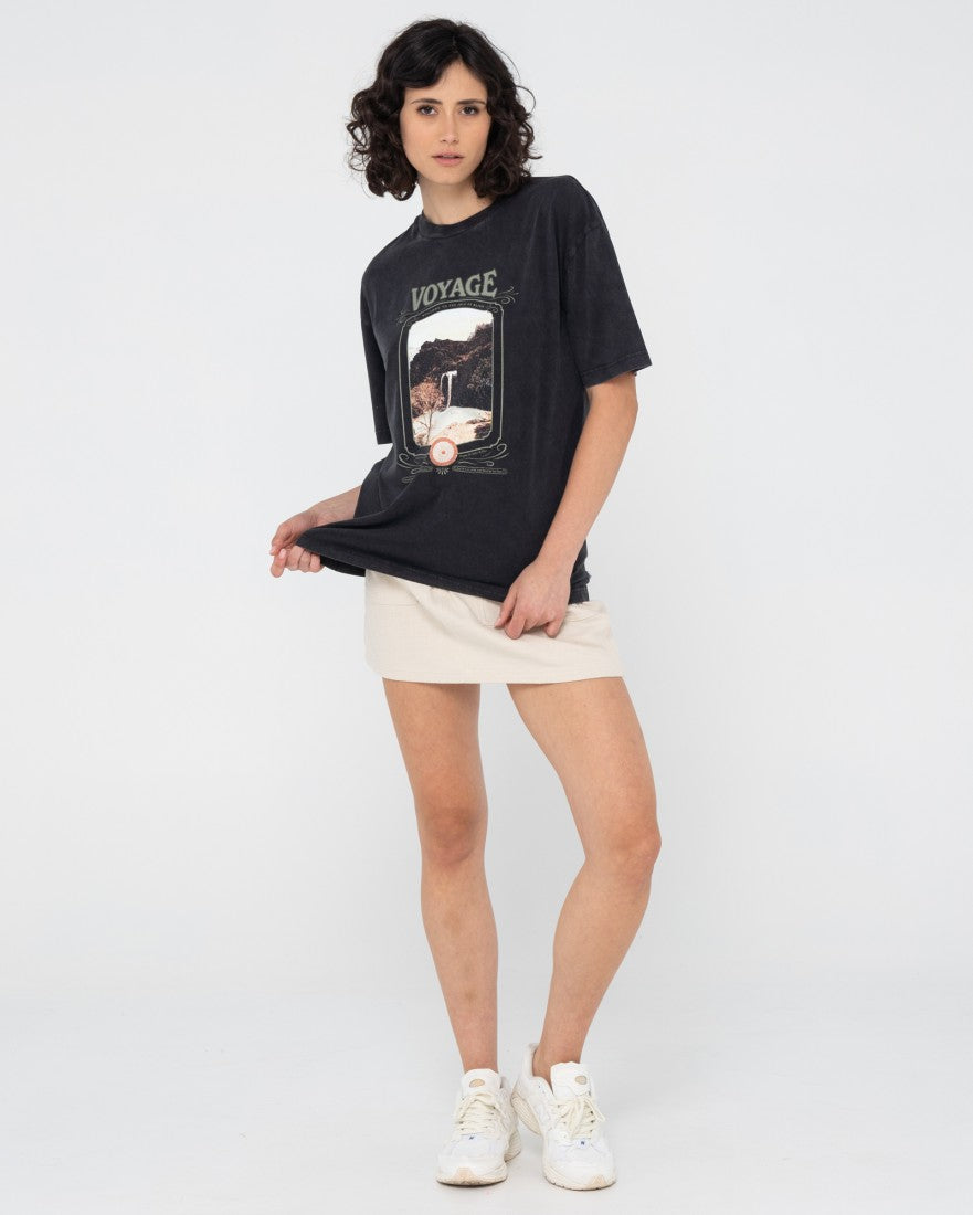 Rusty Voyage Boyfriend Fit Tee WASHED BLACK
