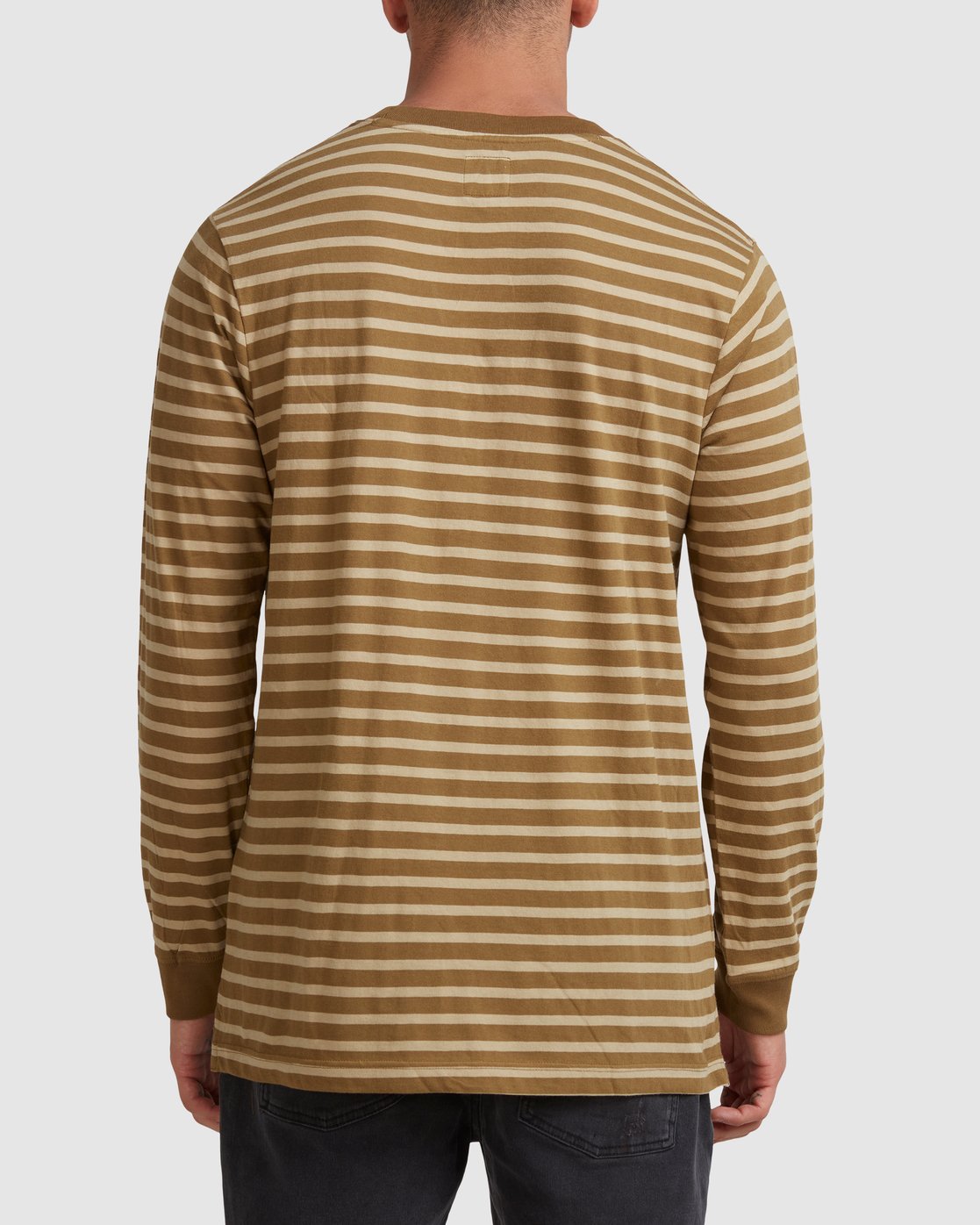 RVCA AUGUST STRIPE LONG SLEEVE TEE Moss