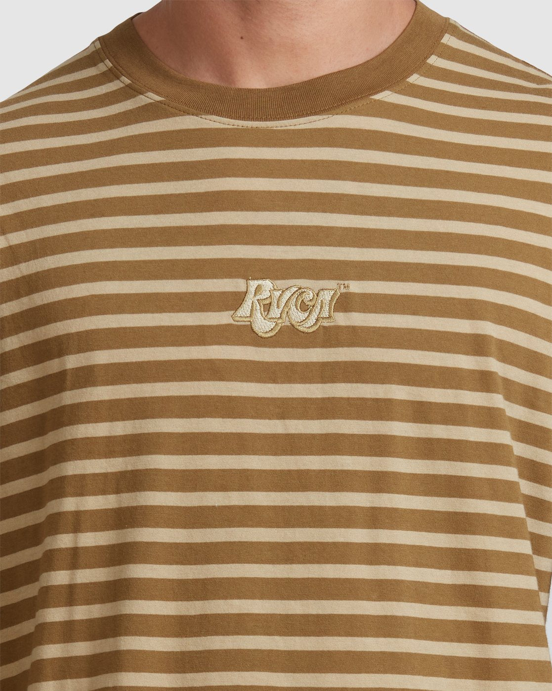RVCA AUGUST STRIPE LONG SLEEVE TEE Moss