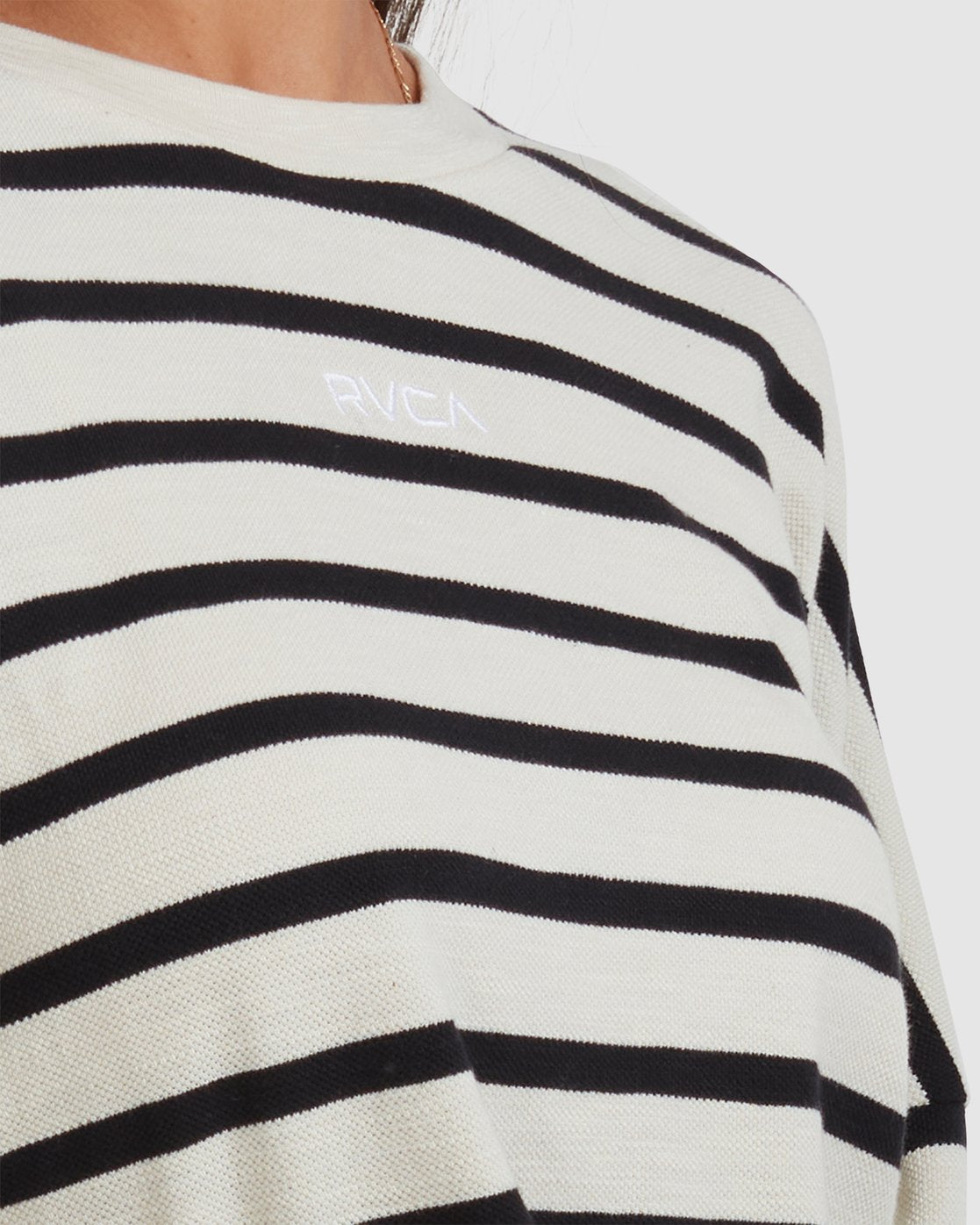 RVCA CRIM STRIPE LONG SLEEVE TEE Silver bleach
