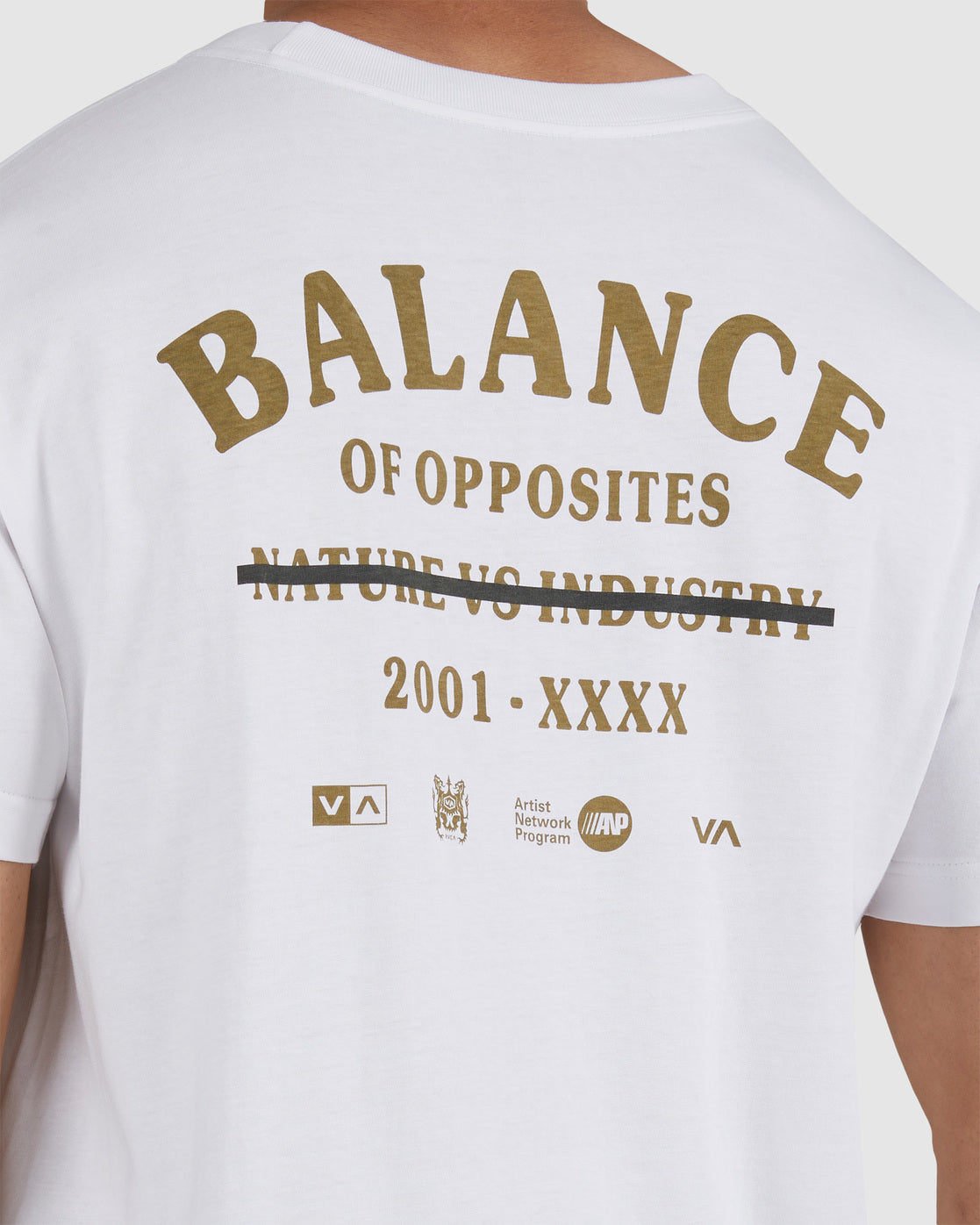 RVCA CROSSED OUT SS TEE WHITE
