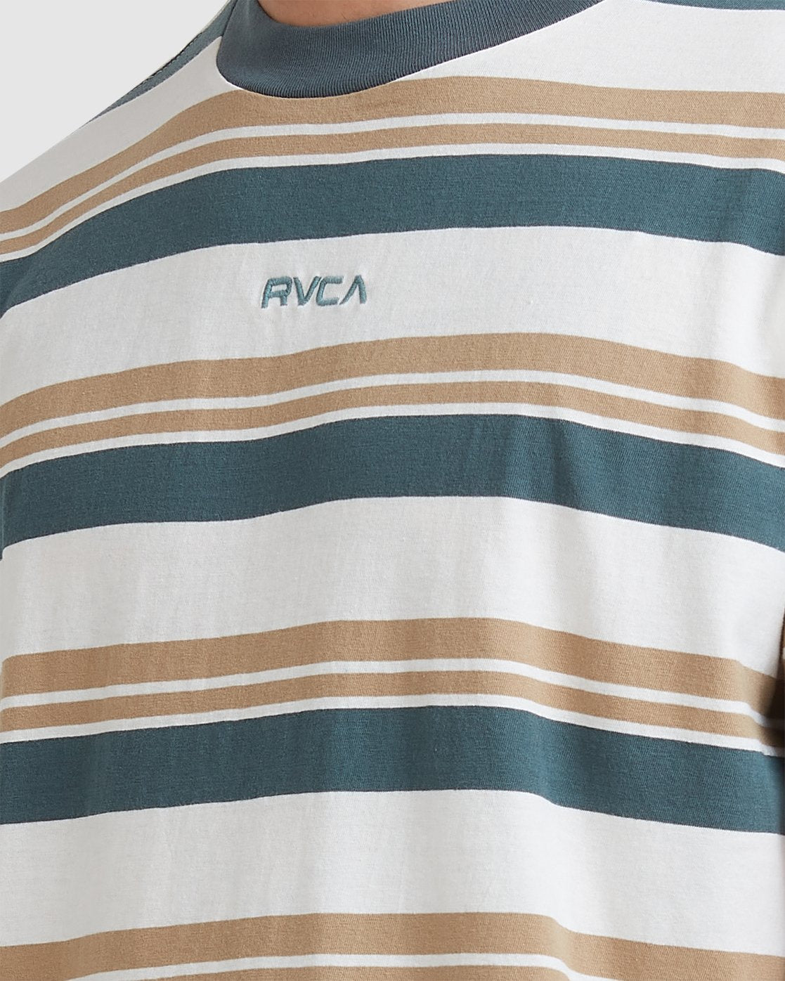 RVCA CURTIS STRIPE II SHORT SLEEVE TEE Natural