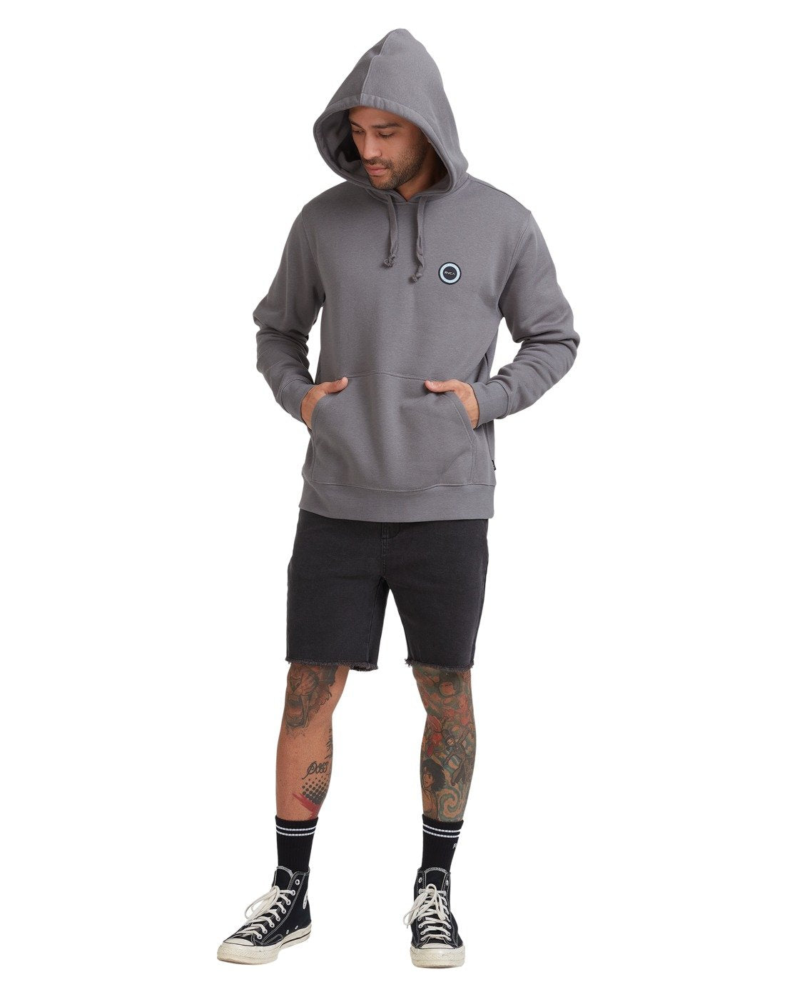 RVCA Motors Center Hoodie Smoke
