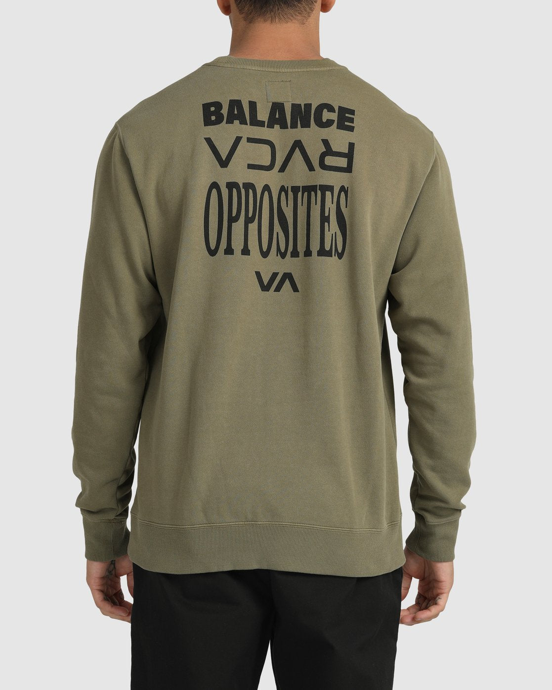 RVCA Prize Fight Crewneck Sweatshirt DARK OLIVE