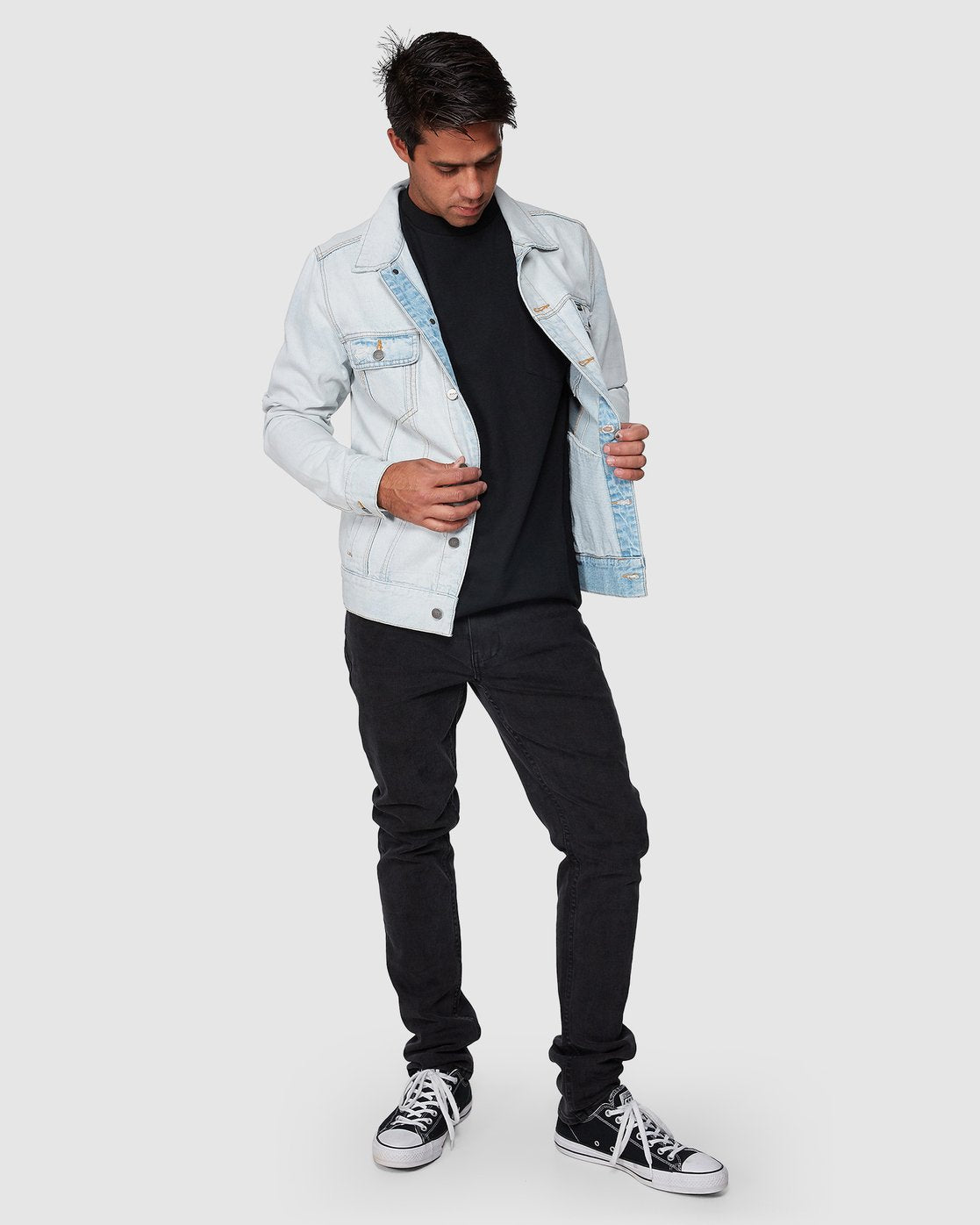 RVCA RVCA DISTRESSED DENIM JACKET Bleachout