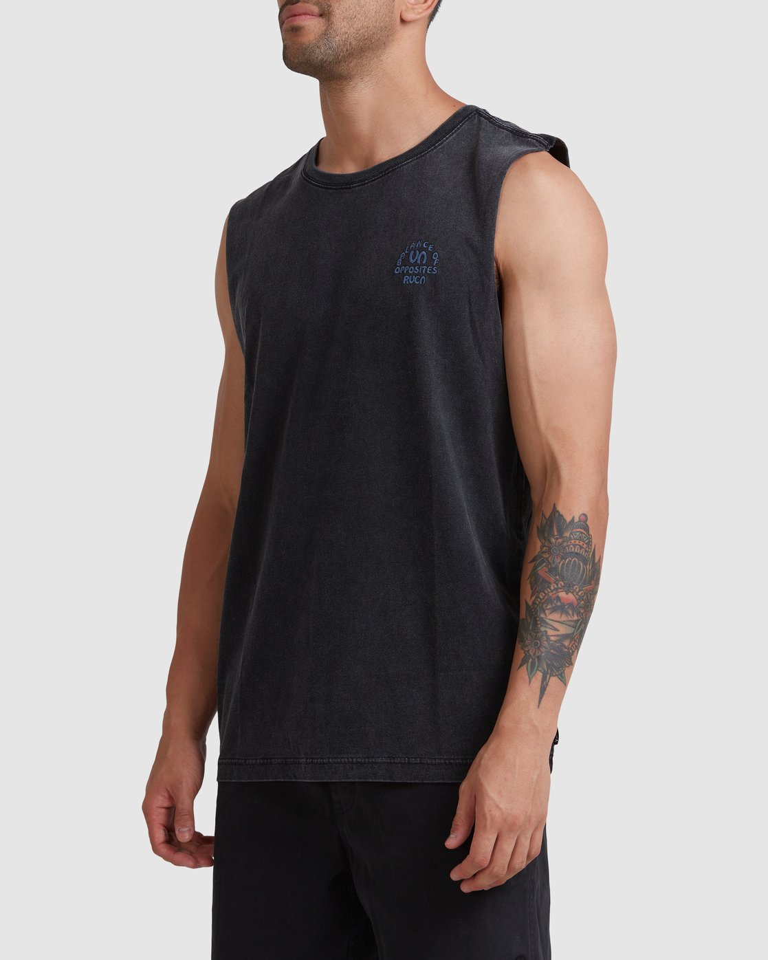 RVCA TEMPLE MUSCLE Washed black