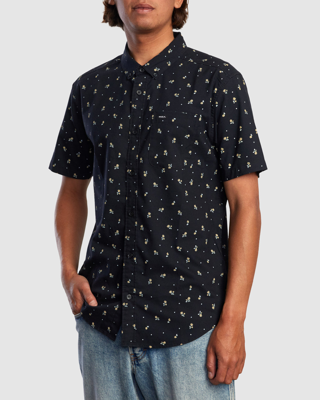 RVCA That'll Do Slim Fit Short Sleeve Shirt RVCA BLACK