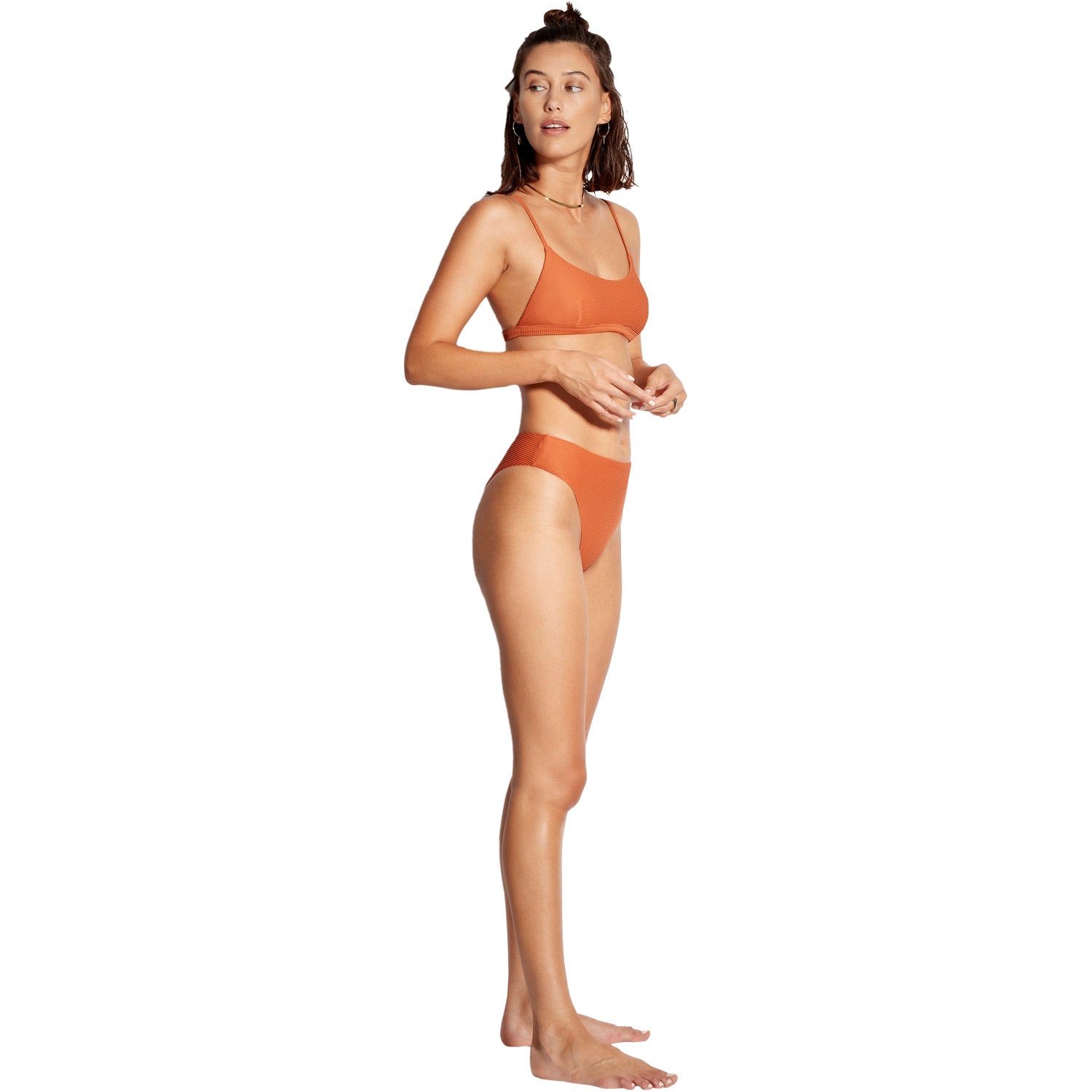 Seafolly Essentials Hi Rise Bikini Bottom Pumpkin