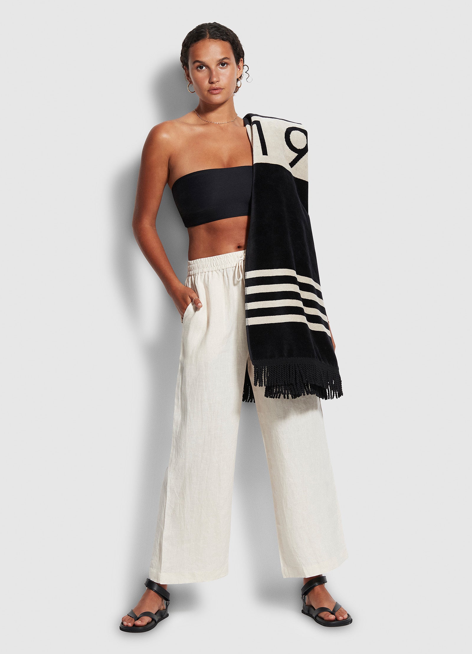 Seafolly Folly Stripe Towel Black