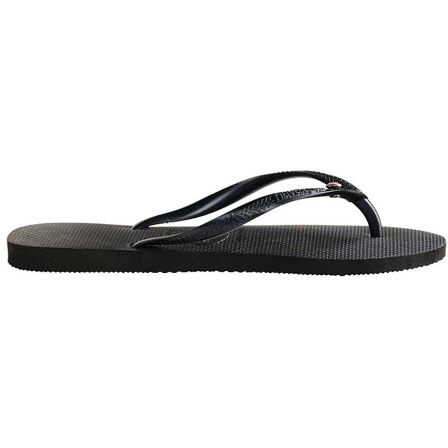 Slim Coloured Crystal Thongs Black Light Rose