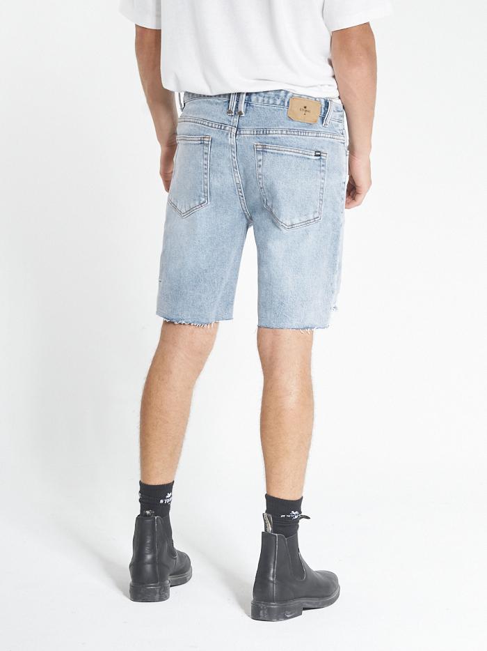 Thrills Destroyed Bones Denim Short - Aged Blue Aged blue