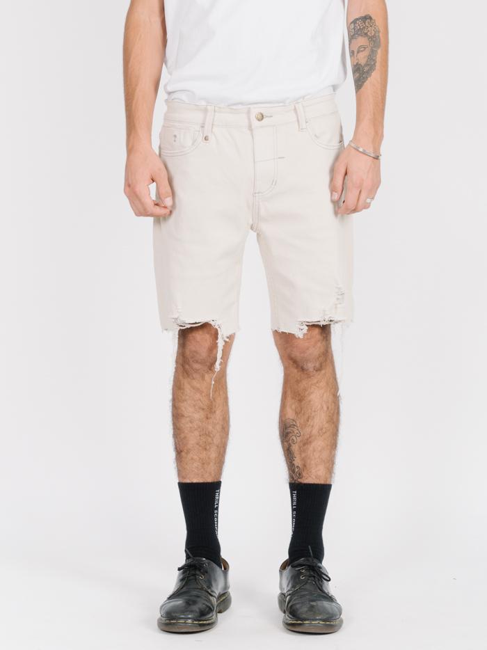 Thrills Destroyed Bones Denim Short - Dirty White Dirty white