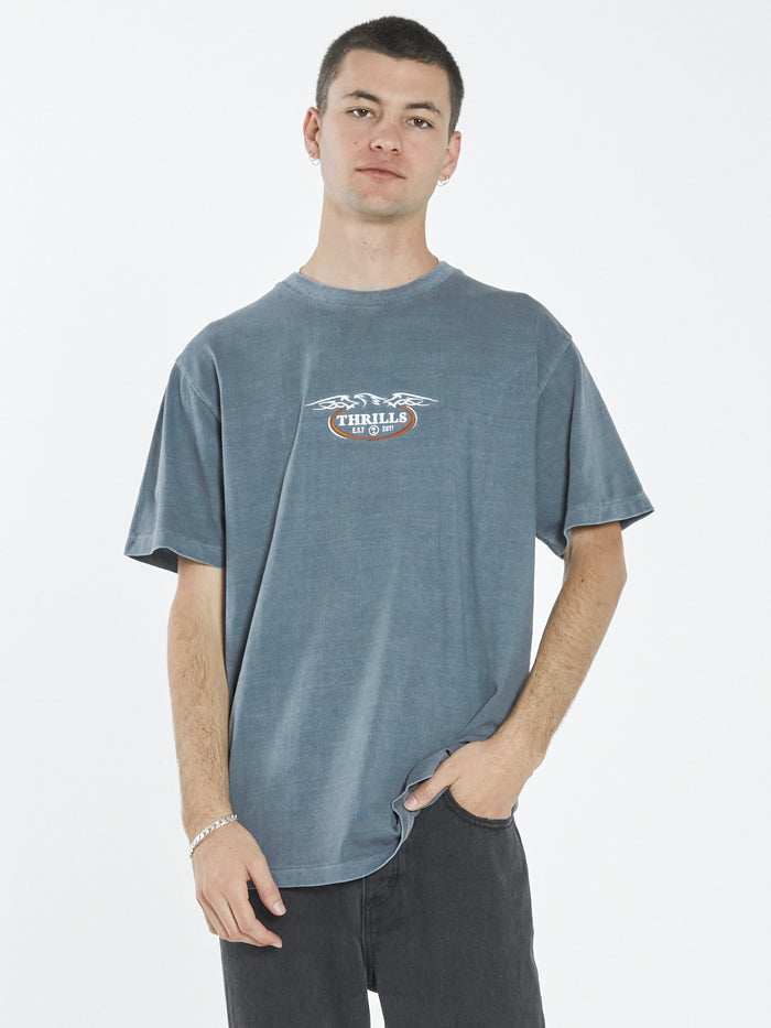 Thrills Eagle Badge Merch Fit Tee AIRFORCE BLUE