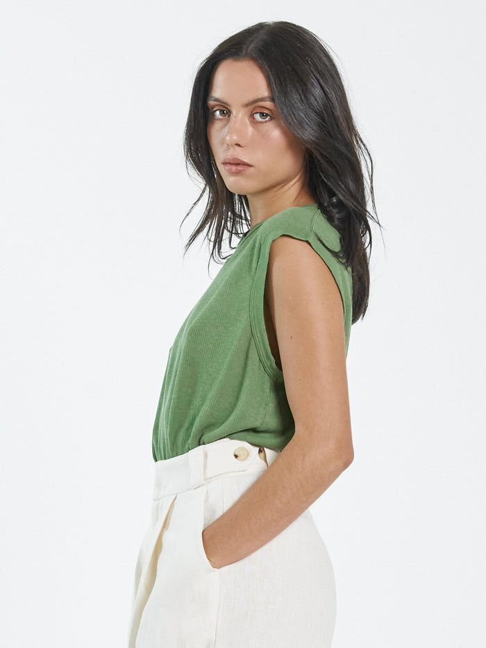 Thrills Hemp Paper Rib Tank Cactus
