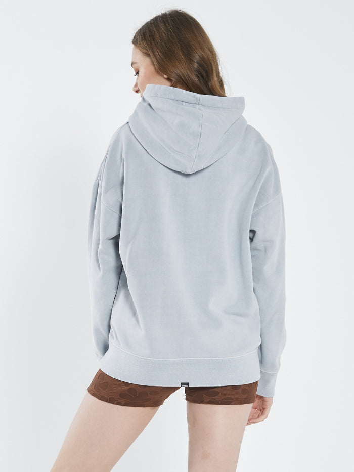 Thrills Stamp Wave Fleece Hood Smoke Blue