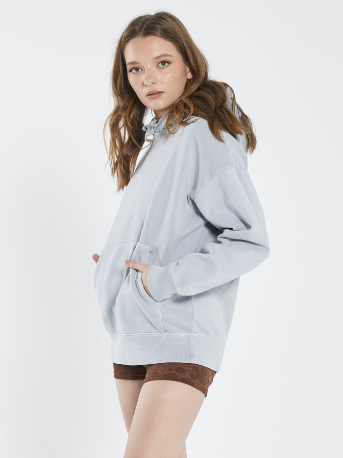 Thrills Stamp Wave Fleece Hood Smoke Blue