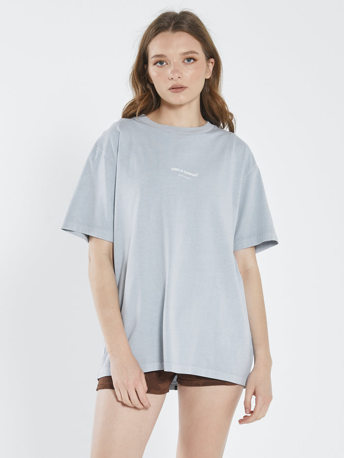 Thrills Stamp Wave Merch Fit Tee Smoke Blue