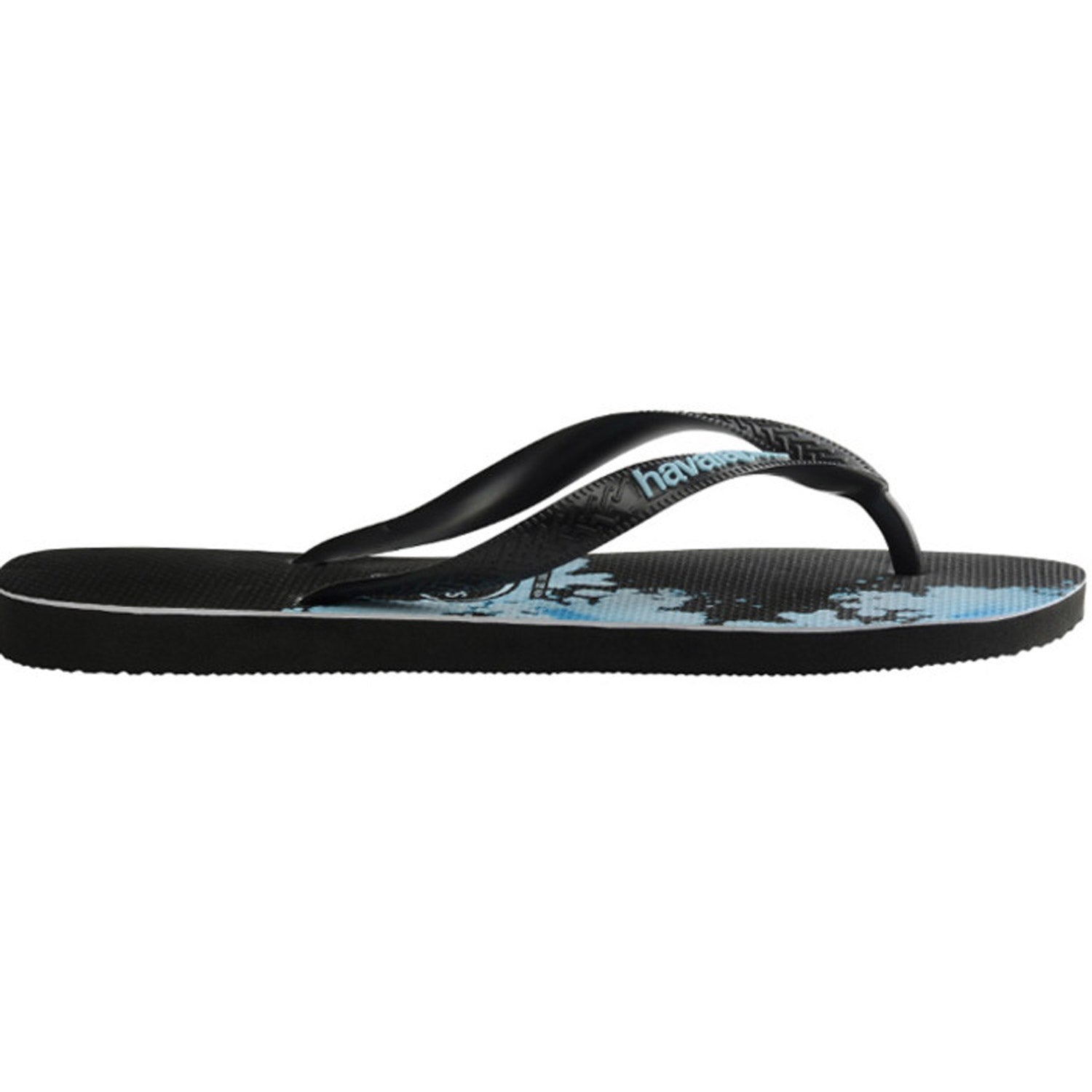 Top Print Amp Thongs Black Blue