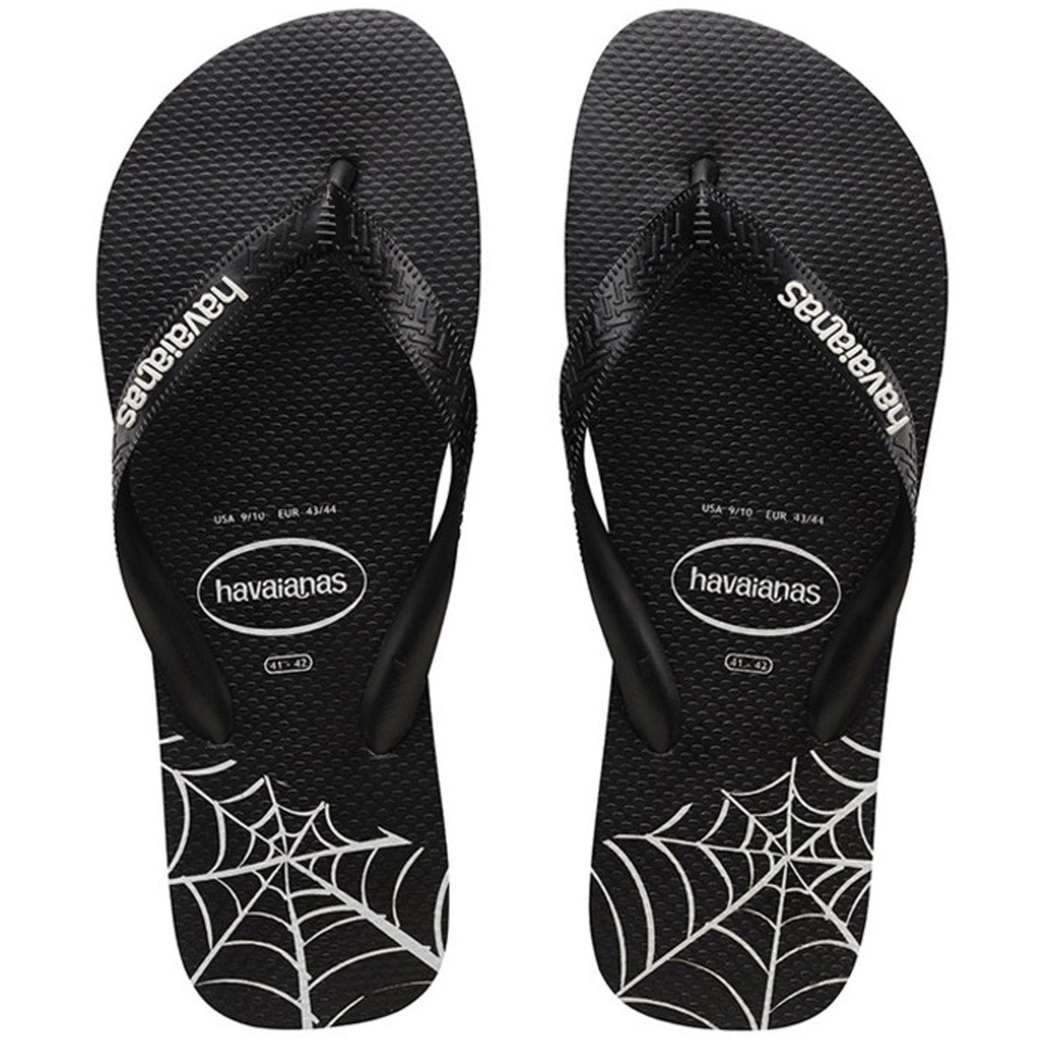 Top Print Splice Thongs Black