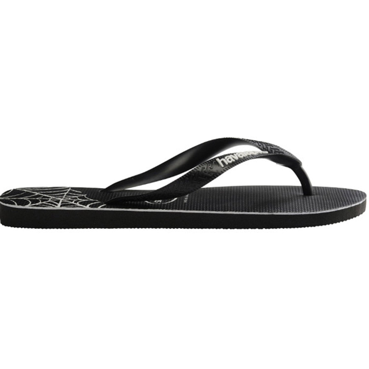 Top Print Splice Thongs Black