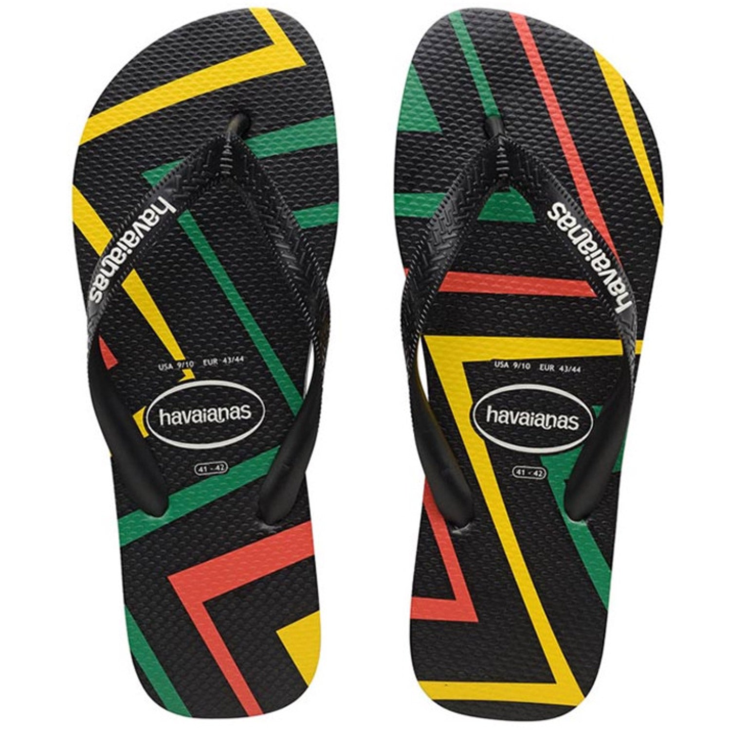 Top Zig Zag Thongs Black Black