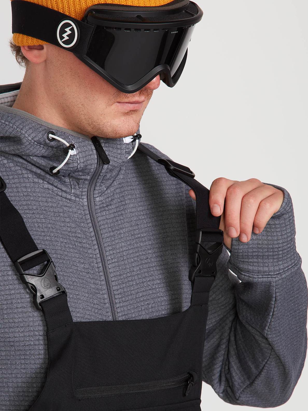 Volcom Mens Roan Bib Overall - Black Black