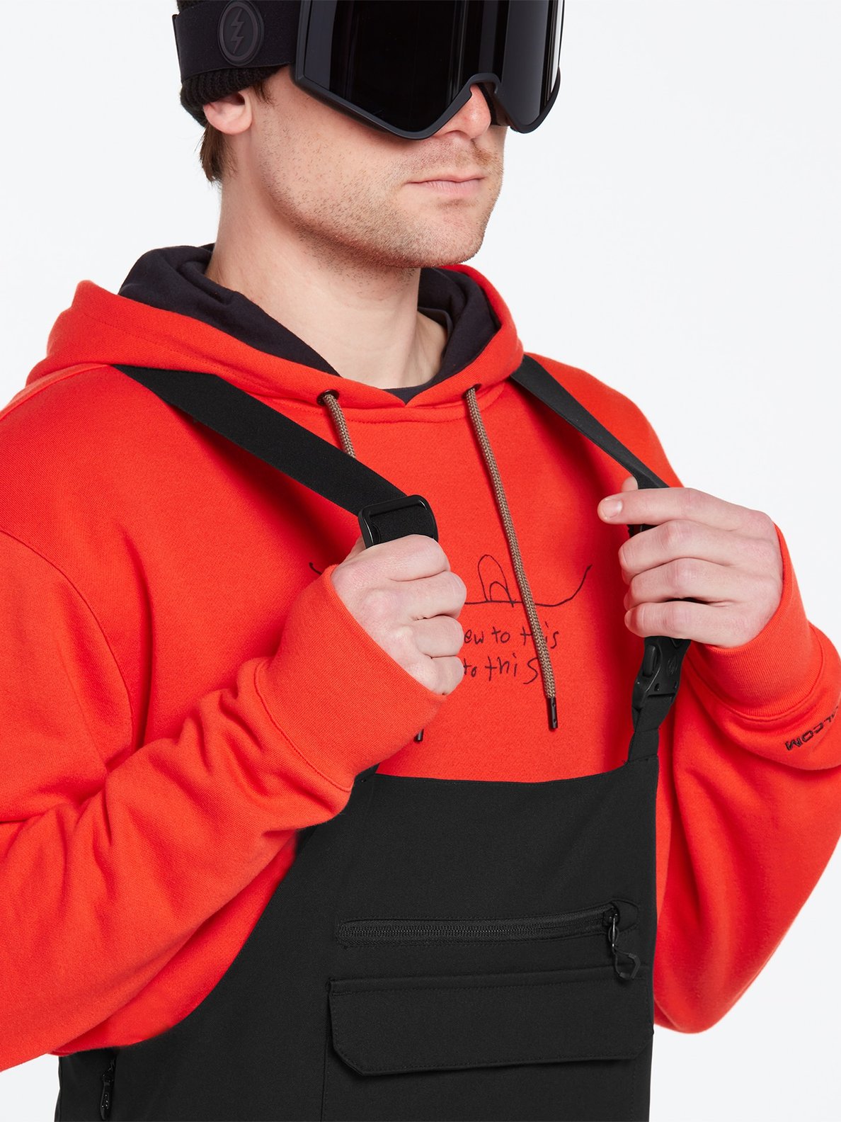 Volcom Mens Roan Bib Overall - Black Dark teak
