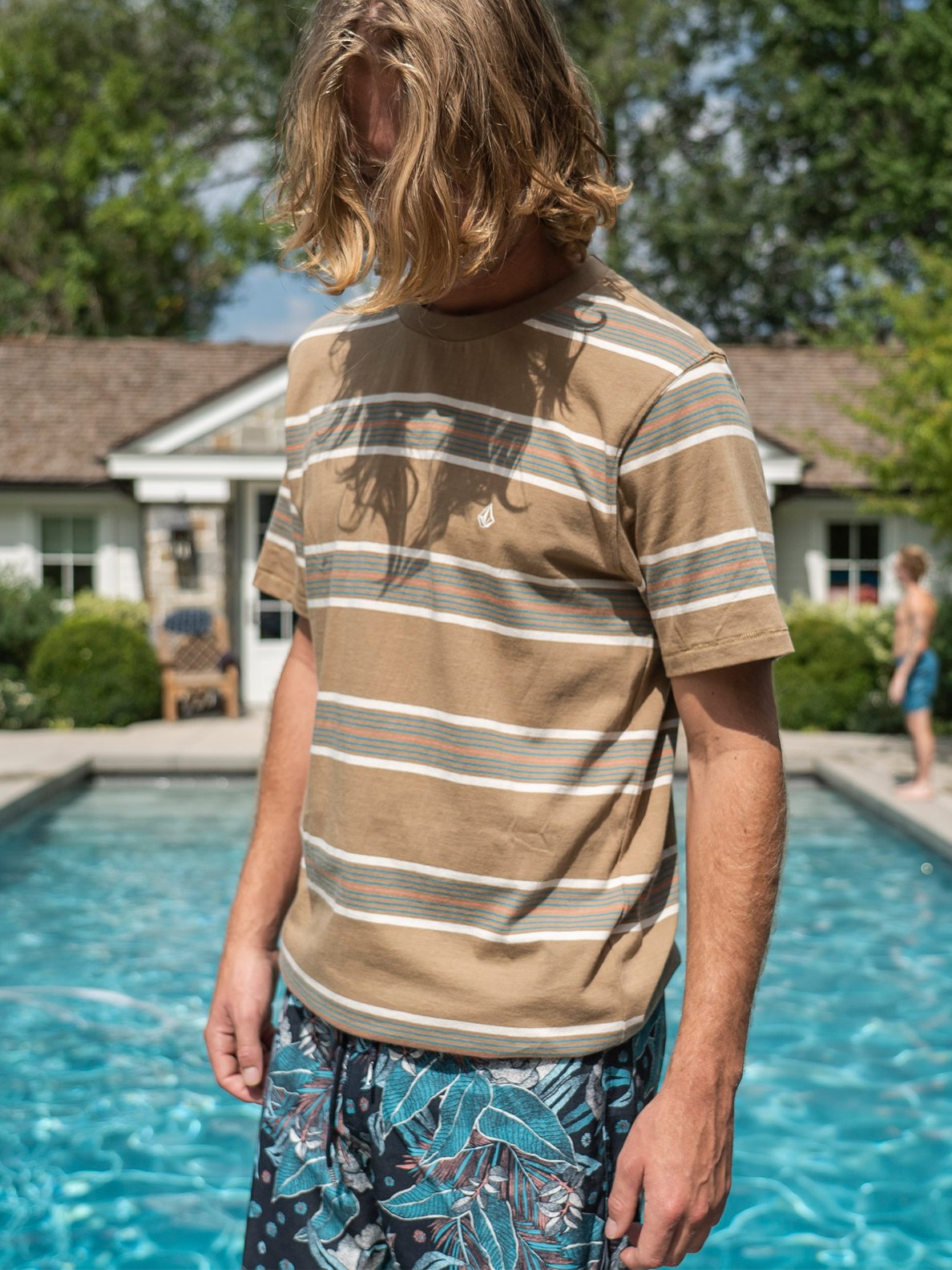 Volcom Truxton Crew Short Sleeve Tee - Britt Blue Khaki