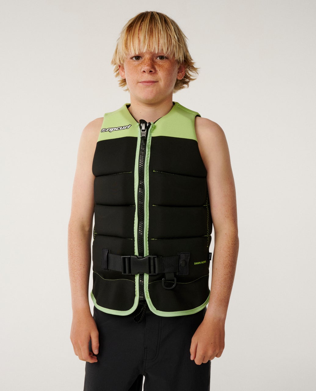 Kids Dawn Patrol Buoy Vest Black / Green - Image 1