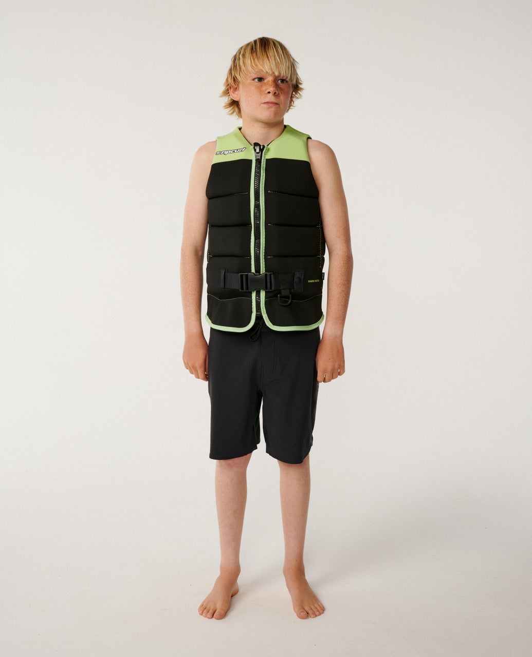 Kids Dawn Patrol Buoy Vest Black / Green - Image 4