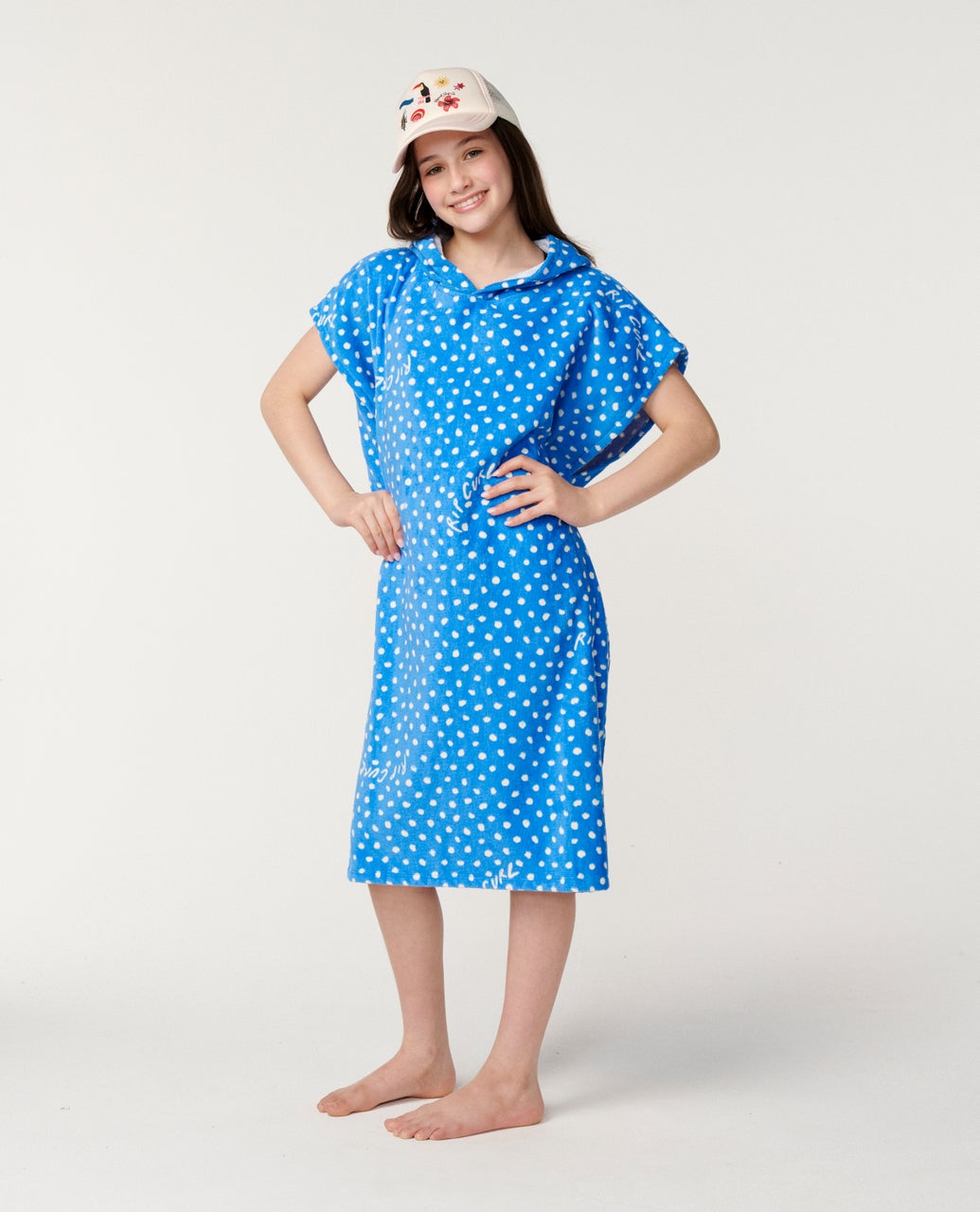 Mixed Hooded Towel - Girls Bright Blue - Image 2