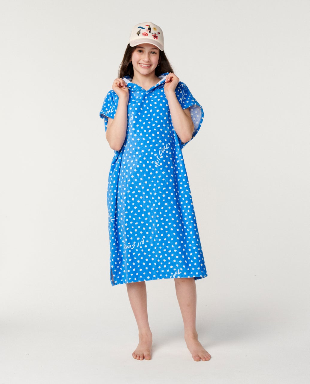 Mixed Hooded Towel - Girls Bright Blue - Image 4