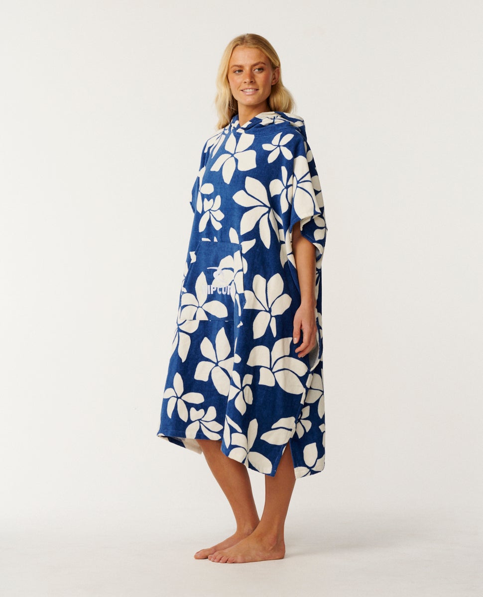 Mixed Hooded Towel Mid Blue/Off White - Image 2