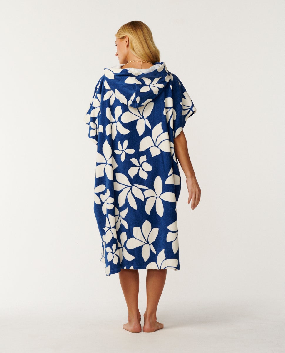 Mixed Hooded Towel Mid Blue/Off White - Image 3