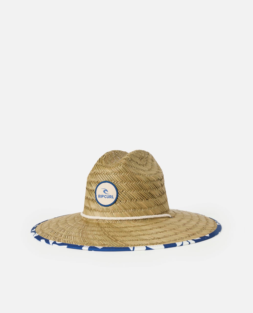 Mixed Straw Sun Hat Blue/Off White - Image 1