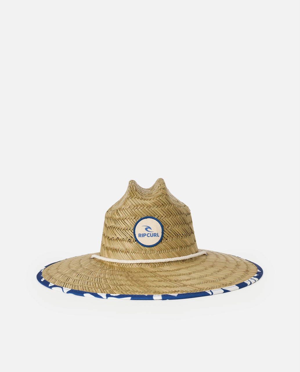 Mixed Straw Sun Hat Blue/Off White - Image 2