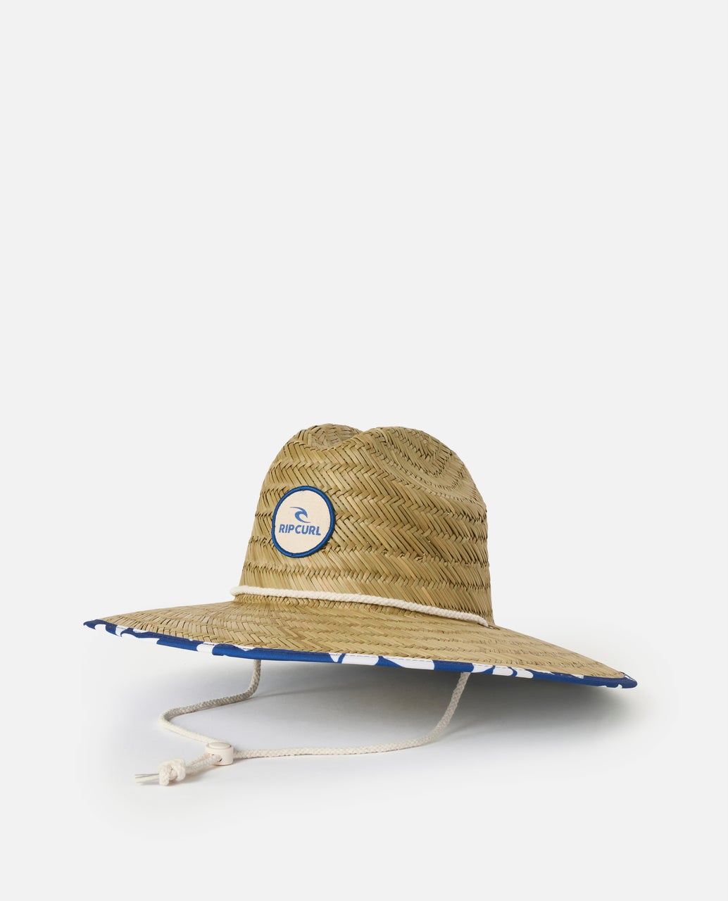 Mixed Straw Sun Hat Blue/Off White - Image 5