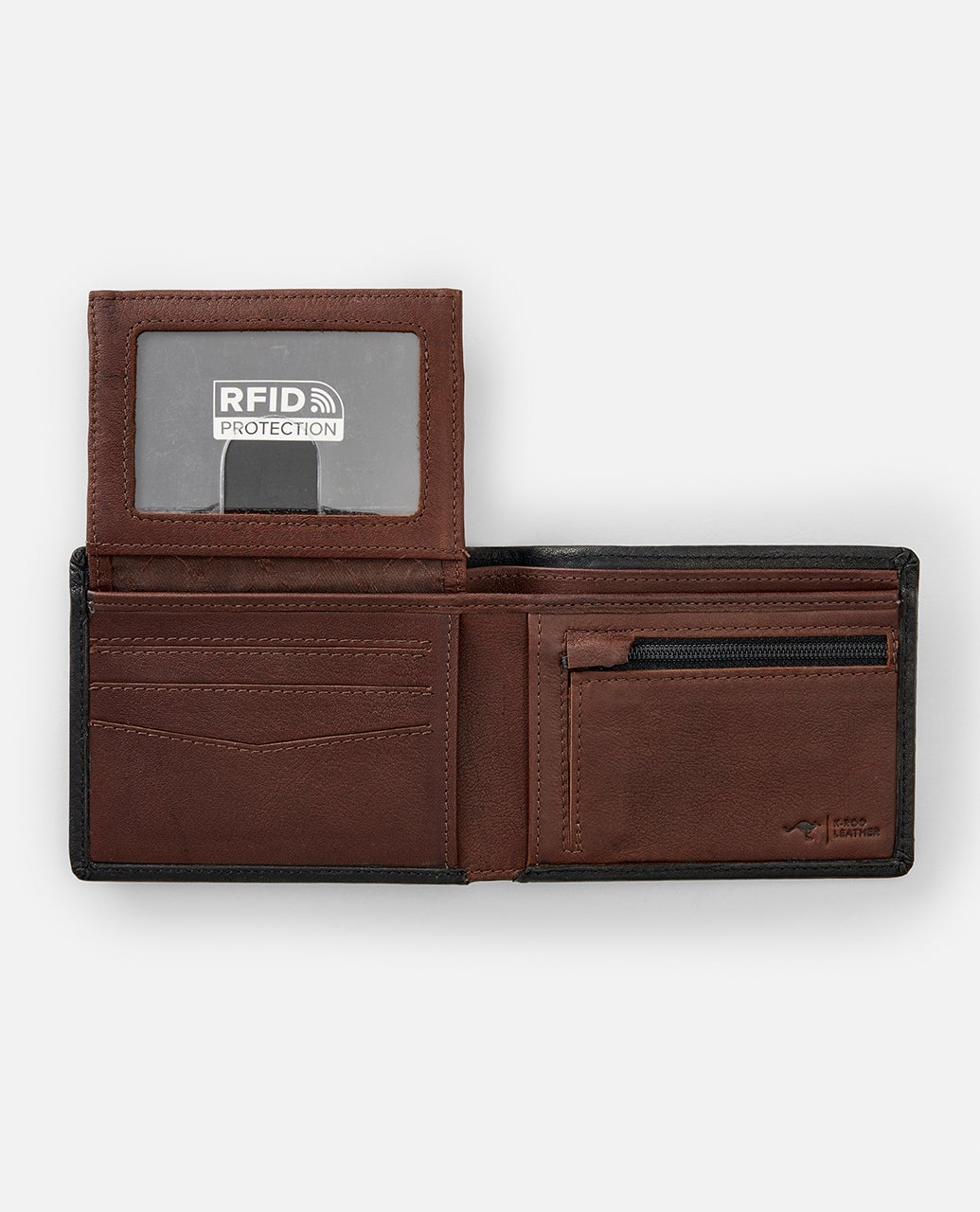 Mens K-Roo Road Trippin RFID Wallet Black / Brown - Image 4