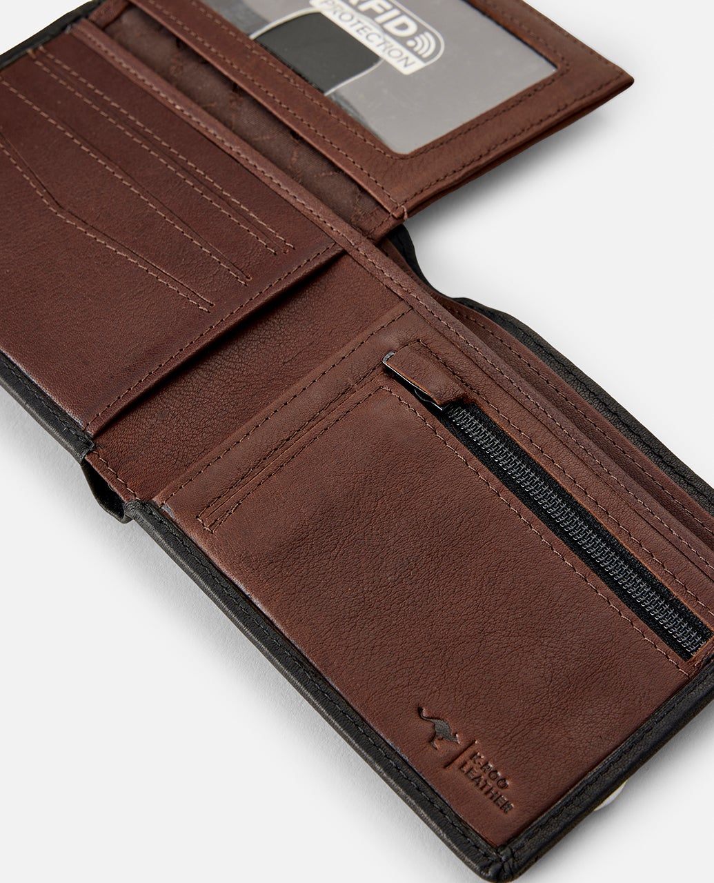 Mens K-Roo Road Trippin RFID Wallet Black / Brown - Image 5