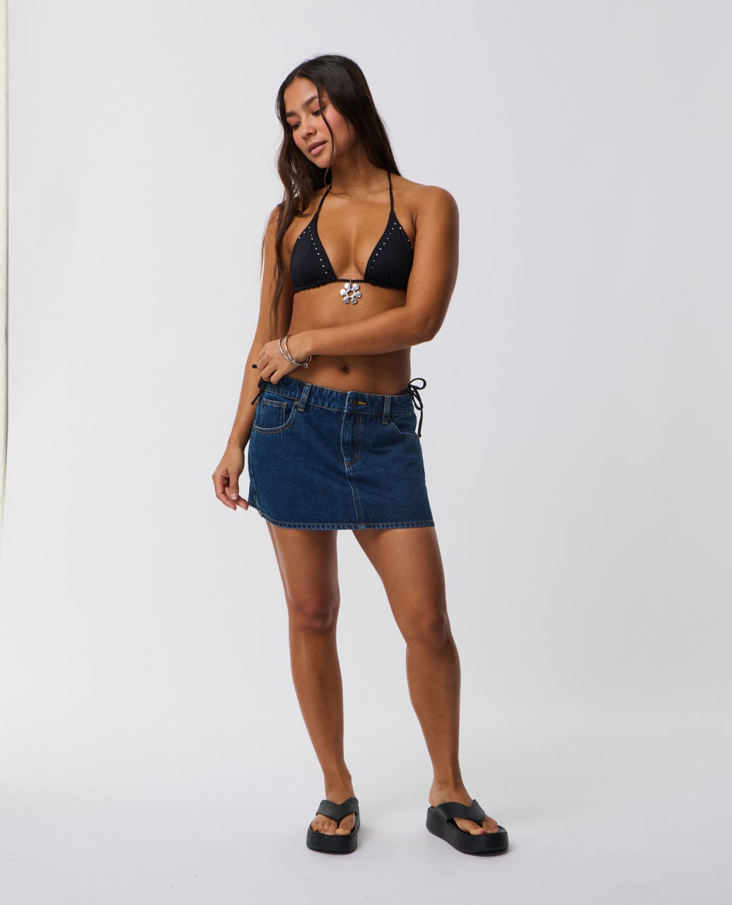 Archive Denim Mini Skirt True Indigo - Image 4