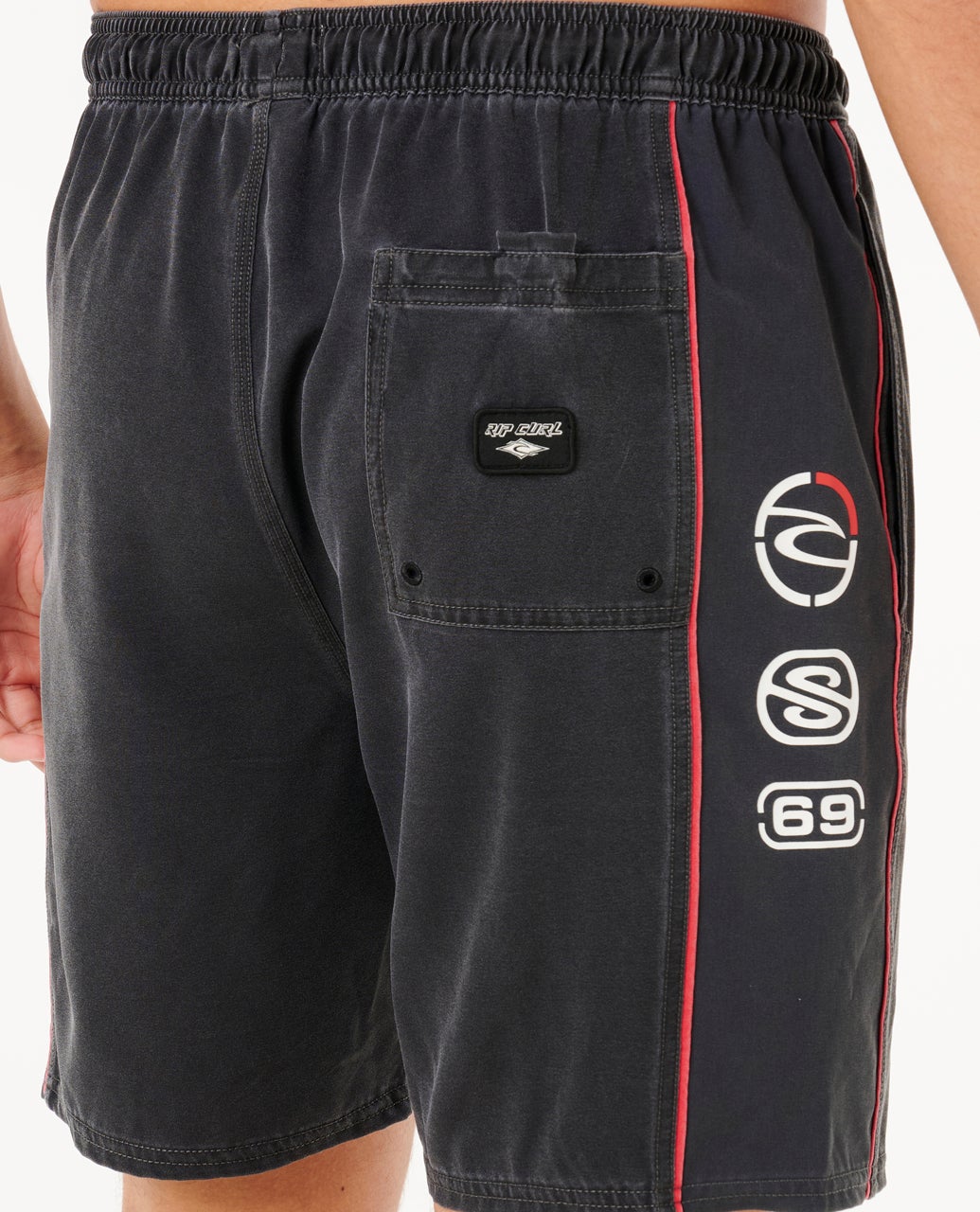 Mens Sideways Volley Walk Short Black / Red - Image 5
