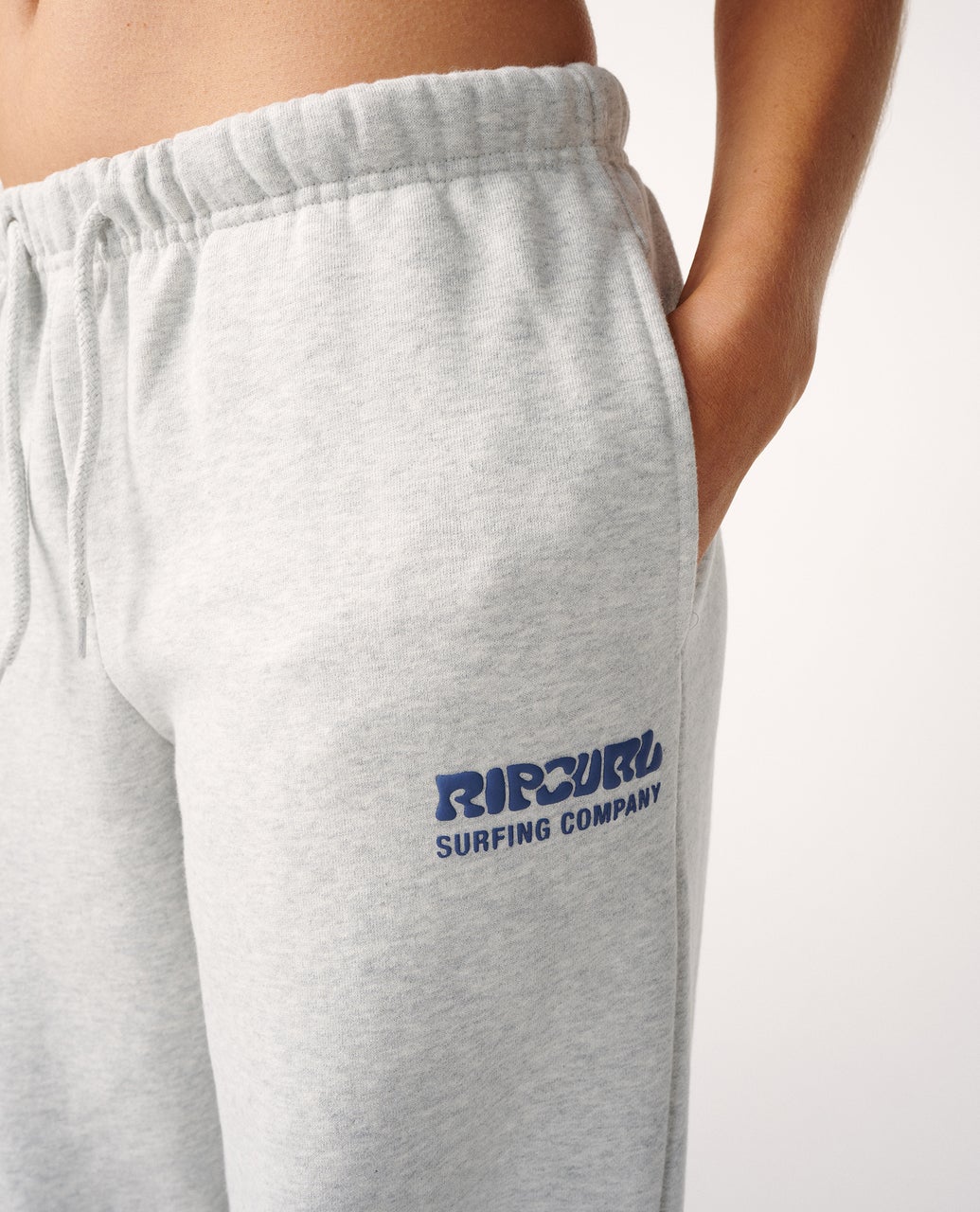 Surf Puff Wide Leg Trackpant Grey Marle / Navy - Image 5