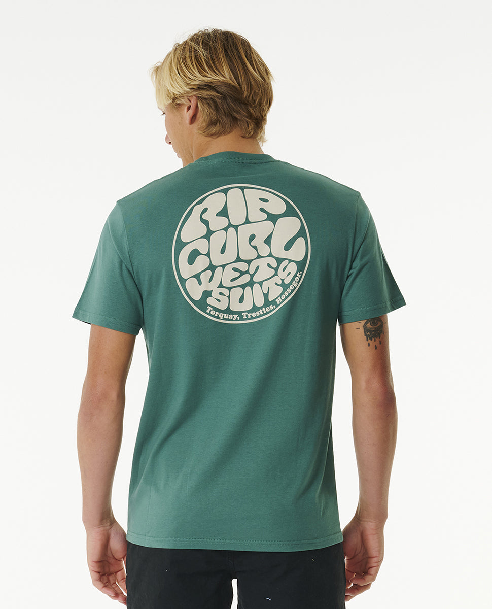 Ripcurl Wetsuit Icon Short Sleeve Tee Washed Green